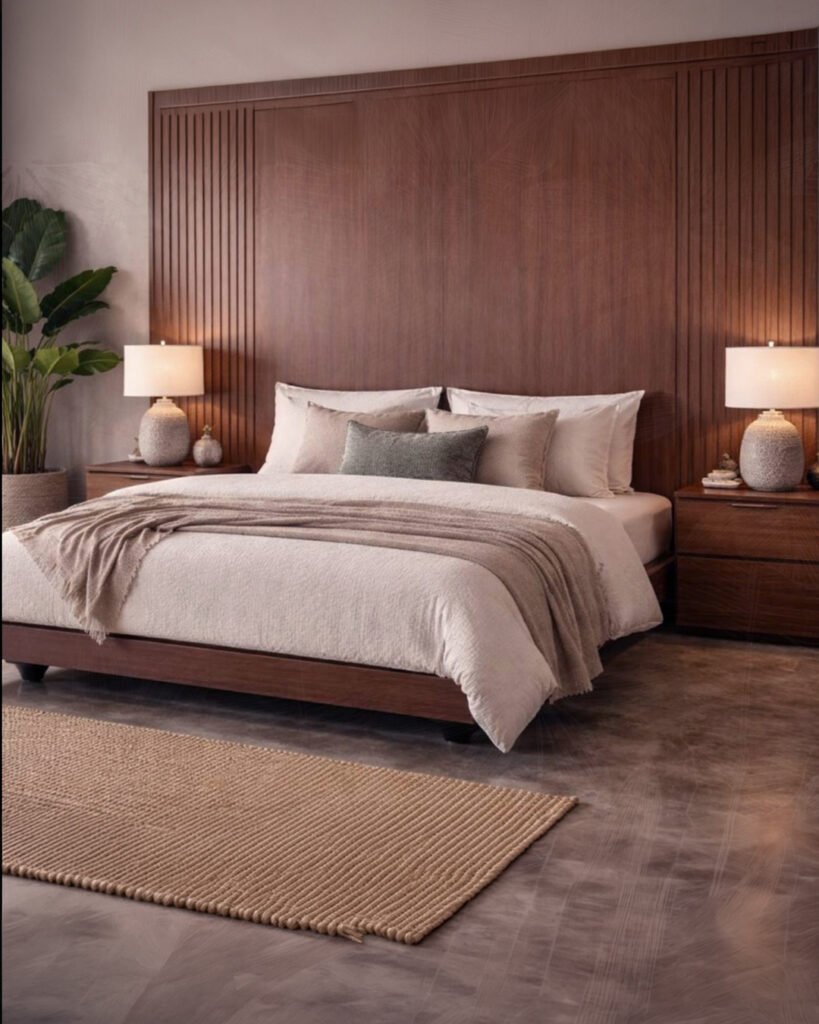 Custom modern bed designed and manufactured by Mobilinea in Costa Rica