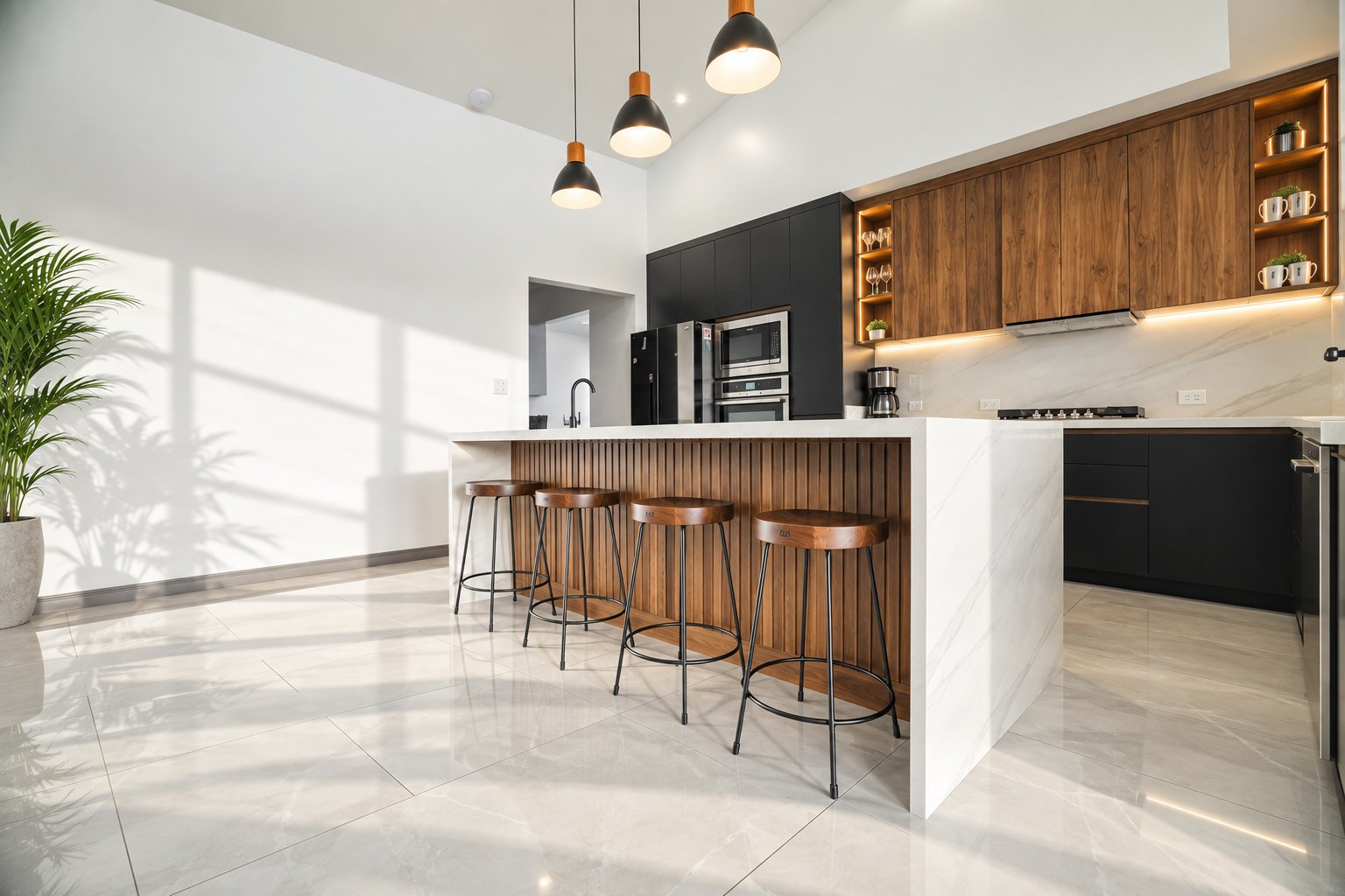 Modern custom kitchen cabinets designed and built by Mobilinea in Costa Rica